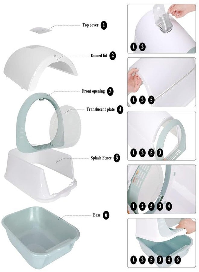 BohoBark Fully Enclosed Cat Litter Box Anti-Splashing Cat Litter Box Anti Splash Easy to Clean Cat Litter Box - Image 4